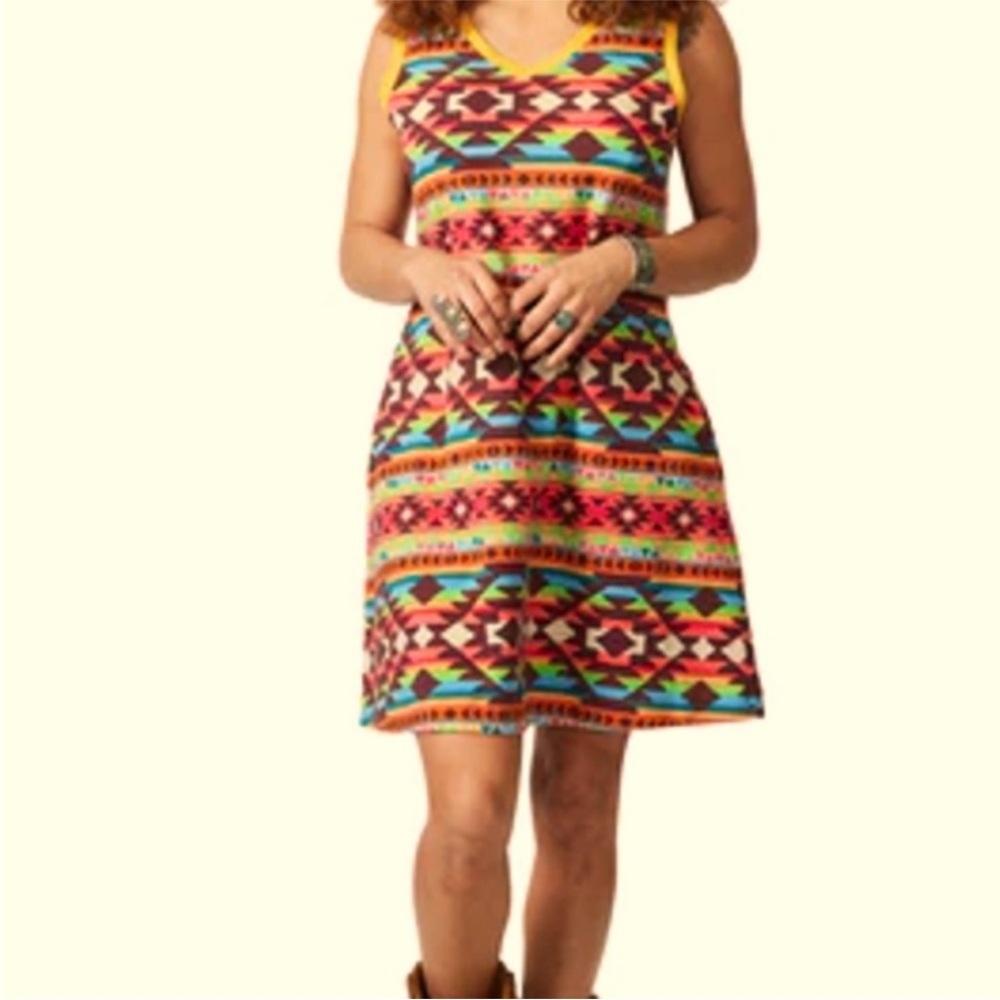 Double D Ranch Saddle Up Dress colorful serape print